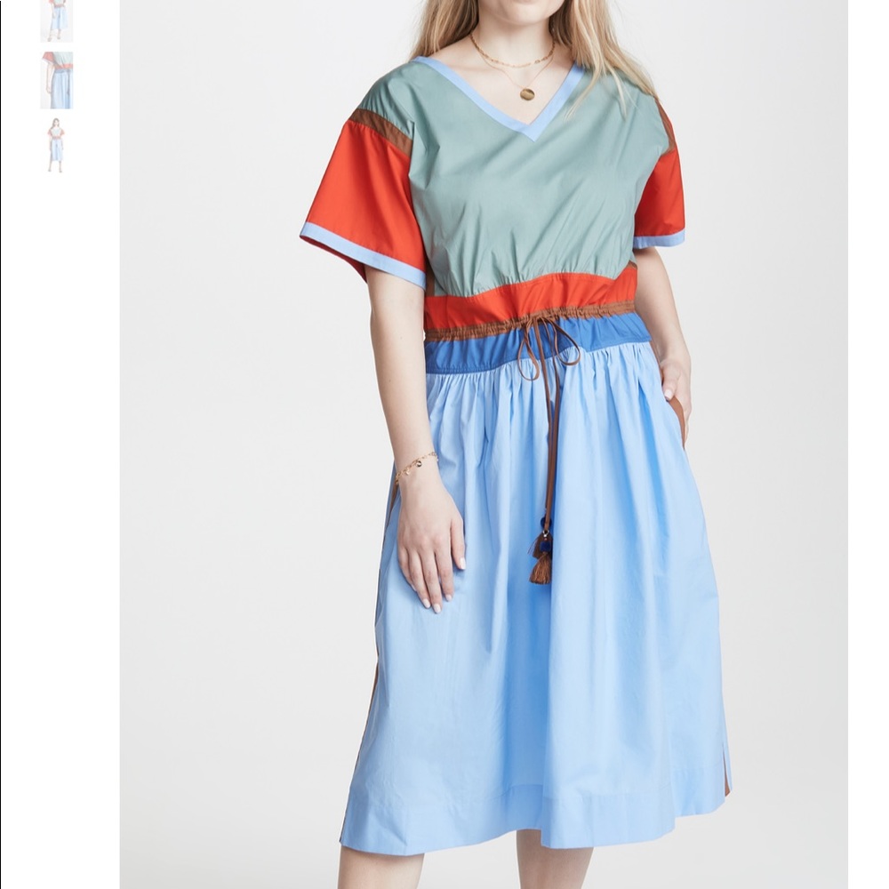 Tory Burch Color-blocked Poplin Dress